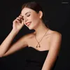 Hangende kettingen Collare oortelefoon roestvrijstalen stalen strass earpiecel accessoires kristal goud kleur ketting muziek fans sieraden p921pendan