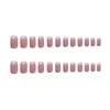 Faux ongles 24pcs presse midi sur les ongles rose halos coloration style doux couverture complète manucure salon bricolage art amovible gagner du temps NIN668 Prud22