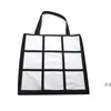 Blank Sublimation Grid Tote Bag White DIY Heat Transfer Sudoku Shopping Bags Double Sides Gridview Reusable StorageBags Handbag
