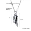 Chains JIALY Hipster Retro Stainless Steel Necklace Chain Angel Wing Feather Pendant Charm Hip-hop Street Male