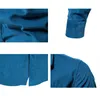 Camicia da uomo Business Casual Monopetto 100% cotone Moda Solid Velluto a coste Uomo s Autunno Slim Top Taglia UE 220330