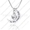 Selling Mom Dad Ashes Necklace Heart Shaped Urn Pendant Moon Funeral Jewelry