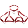 Belts Gothic Girl Punk Cupless Bra Top Sexy PU Leather Binding Necklace Women Studded Choker Rivet Buckle Waist Chain SexBelts