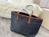 2022 New Totes Designer Handbag Women Denim Exterior Bags Fashion Luxury Handbags For Woman Blue Label Tote Bag Gray Shopping Bag Large Capacity With Leather Handle