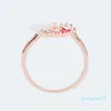 2022 nya Creative Crystal Man Kvinna Ring Designer Finger Rose Glamour Ring smycken present