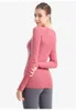 Elastische Gym Yoga Shirts dames breisels en T-shirts Lange mouwen Dames Slim Mesh Running Sportjack Sneldrogend Zwart Fitness Sweatshirts Tops