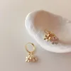 Hoop & Huggie Micro Pave Zirconia Flower Earrings For Women Korean Style Delicate Jewelry WholesaleHoop