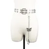 Cintos 2 Cintos da cintura punk cinto para mulheres liga de alia e couro de couro em camadas de camada de camadas de dança para o corpo de dança para o corpo dxaabelts