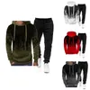 Mens Set Hoodie Sets Men Tracksuit Sportswear HoodiesSweatpant 2 Pieces Autumn Winter Male Warm Clothing Pullover Sweatshirts 220813