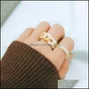 Band Rings Jewelry Korean 2 Pcs/Set Individual Retro Color Resin Acrylic Geometric Ins Style Personality Chain-Rings For Women Party Ring Dr