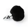 Adult sexy Toys Hair Ball Rabbit Tail Anal Plug Feather Pull Beads Metal Stainless Steel Unisexy Back Court Flirt