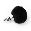 Adulte Sexy Toys Hair Ball Rabbit Tail Anal plug plume Perles de traction en métal en acier inoxydable Unisexe Back Court Flirt