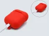 2 in 1 per Apple Airpods Custodie Silicone Soft Ultra Thin Protector Airpod Cover Custodia per auricolari Anti-goccia con gancio Scatola al dettaglio Spedizione DHL