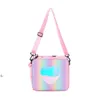 2022 LASER STUDENT OFFICE Staff Portable Lunch Bag Rainbow Thermal Isolation Bento Bags Outdoor Family Picnic Ice Handbag BBE13794