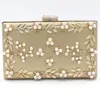 Sacs à main de soirée en or pour femmes, sacs de luxe avec perles et perles pour dames, sacs de soirée floraux CL0465