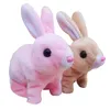 Peluche électrique lapin blanc mignon Simulation animal de compagnie à poil court peut courir et appeler les enfants jouer maison fille jouet pour animaux de compagnie