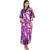 Dames slaapkleding blauwe Chinese vrouwen lange zijde rayon gewaad kimono yukata badjurk sexy lingerie bloem nieuwigheid comfortabele kleding