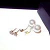 Dangle & Chandelier Korean Zircon Pearl Earrings For Women Delicate Front And Back Design Jewelry Brincos WholesaleDangle