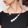 Collier de tour de tour de couples de perles simulés pour femmes Fashion Metal Statement Collier Collier Collier Accessoires