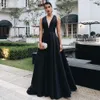 Beaded Satin Long Evening Dresses with Pockets Formal Evening Gowns Elegant backless Party Dress Avondjurk Blush Pink Royal Blue Purple