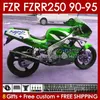 Carrosserie pour YAMAHA FZR250R FZRR FZR 250R 250RR 1990 1991 1992 1993 1994 1995 143No.109 FZR250RR FZR-250R FZR-250 FZR250 FZR 250 R RR 90 91 92 93 94 95 Carénage métal vert