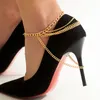 Böhmen Multilayer Chain Beach Tassels Shoe Chain Anklet For Women Stylish Turkish Anklets Armband Barefoot Foot Jewelry