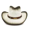 Беретс розовая ковбойская шляпа Панама ручная плетена