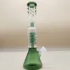 12 inches grön hookah vattenrör rakt lång glas bong återvinningsrör vatten bongs rökrör 14mm skål stam