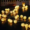 Strängar 10m LED-stränglampor Rattanboll Garlands Holiday Wedding Party Decoration Christmasy Light för inomhus batteridriven