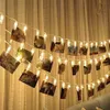 LED Photo Clips String Lights 2Meter 20 Photo Clip Clip Indoor Outdoor Decoration Rope لعيد ميلاد LEDS LEDS مصباح