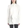 Camicette da donna Camicie Primavera Donna Camicetta allentata con cinturino pieghettato unico Top Camicia bianca personalità chicDonna