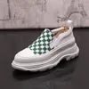 Brand Designer Wedding Dress Party Leather Shoes Thick Bottom outdoor Formal Business Casual Sneakers fashion White Slip-On Mens Driving Walking Loafers
