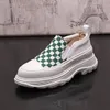 Merk Designer Trouwjurk Party Lederen Schoenen Dikke Bodem Outdoor Formele Zakelijke Casual Sneakers Mode Witte Slip-On Mens Rijden Lopen Loafers