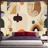 Simple Line Illustration Wall Tappet Wall Appeding Oil Paint Retry Bohémian Ins Decore per la casa Sfondo Cloth J220804