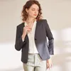 Abiti da donna Blazer da donna Design semplice Abito misto rayon al 66% Maniche lunghe Bottone singolo Abbigliamento da lavoro da ufficio da donna ModaDonna