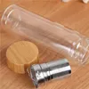 350/450Ml Double Wall Glass Water Bottle Tea Infuser Office Tea Cup Stainless Steel Filters Bamboo Lid Travel Drinkware