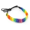 Rainbow Armband Handgjorda vävda rep Handvävda band Friendship Smycken