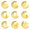 Autocollant de décoration murale musulmane islamique, fournitures de fête, 3D, Ramadan Kareem, étoile de lune, miroir acrylique, sparadrap muraux