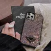 고급 삼각형 P 휴대 전화 케이스 iPhone 15 14 14Plus 14Pro 13 13Pro 12 Pro Max 11 Clear Glitter Rhine Stone Case Bling Shiney Cover iPhone14