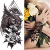 NXY Temporary Tattoo Sexy Rose Lion Flower s for Women Men Kids Boys Realistic Fake Wolf Sticker Black Cross Compass Tatoos 0330