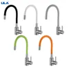 ULA kitchen faucet black chrome cold water mixer tap 360 degree rotate sink for with colorful hose 220401