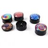 3D Dimension Arc-En-Ciel Motif Herb Grinder Accessoires Pour Fumer En Alliage De Zinc 3 Couches Matériel Dab Oil Rigs Tabocco Grinder 30mm 50mm En Gros