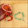 Charm Bracelets Jewelry Natural Gem Stone Bracelet Irregar Crystal Stretch Chip Beads Link Chain Bangles Quartz Dhgru