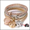 Bracelets porte-bonheur bijoux 3 pièces/ensemble cristal Zircon arbre de vie maïs chaîne Bracelet élastique Fine dames mode femmes cadeau X0706 livraison directe