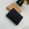 Classic Fold Sheepskin Wallet Women Card Holder Money Clips Leather Purse Metal Letter Designer Wallets With Box255E
