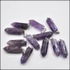 Kunst und Kunsthandwerk Kunstgeschenke Hausgarten Amethyst sechseckige Säule Charms Quarzkristall Naturstein Anhänger für Halskette Dhshe