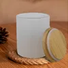 Tumbler de vidro em branco de 6 onças com tampa de bambu Sublimação cozinha transparente recipiente de armazenamento de armazenamento para açúcar de açúcar copo de água portátil