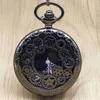 Pocket Watches Antique Copper Steampunk Vintage Hollow Bronze Gear Quartz Watch Necklace Pendant Clock Chain Men's Women CF1036Pocket