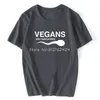 Men's T-Shirts Funny Vegans Also Need Protein Slogan Letter T Shirts Men Print White 3D Vegetable Vegetarianism Harajuku T-shirtMen's