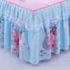 1pc Sanding Lace Bedspread Fashion Queen Bed Skirt Thickened Fitted Sheet Two-Layer Single Double Bed Dust Ruffle 220623